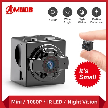 AMUDB Mini Kamera Videokamera 1080P Kamera Sporta DV IS Nakts Redzamības Kustības detektors Mazo Videokameru DVR videokameru, Fotokameru