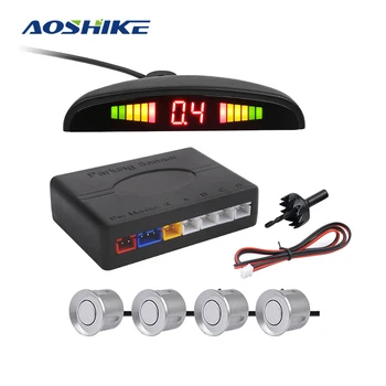 AOSHIKE Jauns 4 Sensoriem, skaņas signāls 22mm Automašīnu Parkošanās Sensoru Komplekts Reverse Rezerves Radara Skaņas Brīdinājuma Indikators Zondes Sistēmu, 12V Rezerves