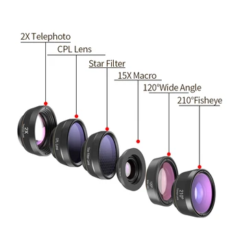 APEXEL HD Multi-Function 5IN1/6IN1/10IN1/11IN1 Objektīvs Telefoni, Kameras Komplektu Platleņķa Telefoto Makro Objektīvs Ar CPL-Zvaigžņu+Krāsu Filtrs