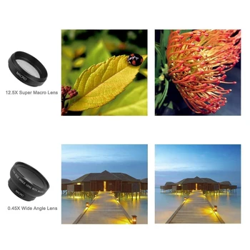 APEXEL Tālruņa kameras objektīvs Super 0.45 x Platleņķa&12.5 x Makro Objektīvs 2 in 1 Digitālā HD objektīvs iPhone x 7 8 Samsung s8 s9 xiaomi