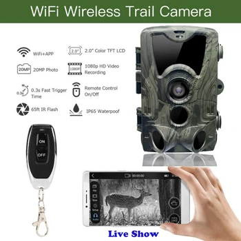 APP Dzīvot Parādīt WIFI Taka Kamera Medību Kameras 940nm IS LED WIFI801 24MP 1080P Nakts Redzamības IP66 Āra Savvaļas dzīvnieku Uzraudzība