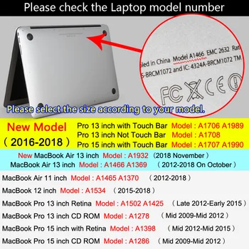 APPle MacBook Klēpjdators Gadījumā Gaisa Pro Retina 11 12 13 15 16 Kristāla Plastmasas Cieto Segumu MacBookA1707 A1398 ar Klaviatūru Capa