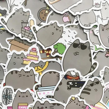 AQK 100 Gab./daudz Cute Karikatūra Kaķis Uzlīmes, Rotaļlietas PVC Grafiti Bumba Uzlīmes Skeitborda Bagāžas Notebook, Laptop Ģitāra Auto Ledusskapis