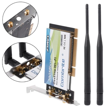 AR9223 PCI 300M 802.11 b/g/n Bezvadu WiFi Kartes Adapteri uz Galddatoru, Klēpjdatoru 6DB Antena