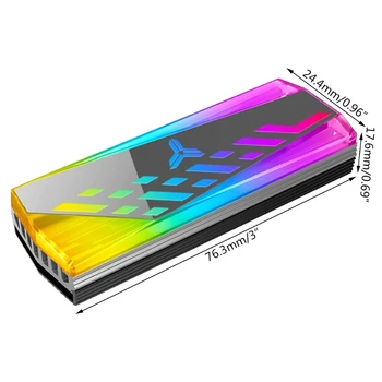 ARGB M. 2 2280 SSD Heatsink Alumīnija Sakausējuma RGB Atmiņas Heatsink 5V 3Pin Radiatoru