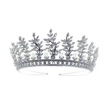 ASNORA Kubiskā cirkonija kāzu kronis līgava princess crown tiara lielu sieviešu meitenes izlaiduma piederumi īsto matu rotu