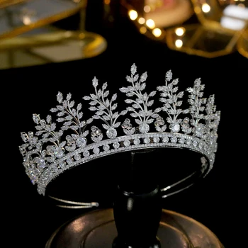 ASNORA Kubiskā cirkonija kāzu kronis līgava princess crown tiara lielu sieviešu meitenes izlaiduma piederumi īsto matu rotu