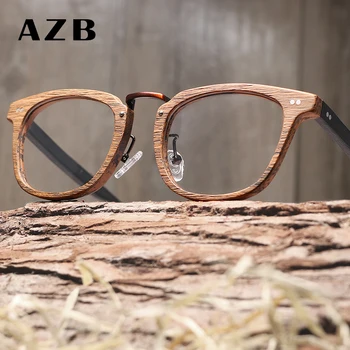 AZB Jaunas Koka Tuvredzība Brilles Rāmis Vīriešiem un Sievietēm, Koka Rāmji, Brilles Skaidrs, Brilles, Graudu Optisko Recepšu Rāmji