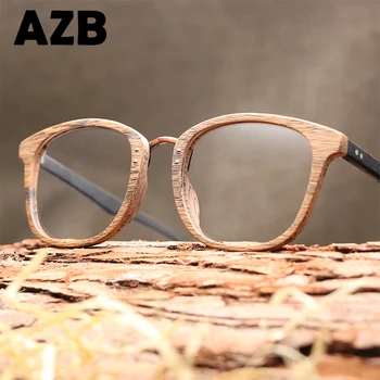 AZB Roku darbs, Koka Brilles rāmis ar Skaidru lēcas Vīriešiem, optiskās Brilles rāmji Sieviešu Koksnes Graudu Vienkāršā Lasīšanas Brilles