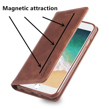AZNS Case for Samsung Galaxy A6 magnētisko pievilkšanas PU Ādas Lietā par Samsung Galaxy A6 Plus A6+ 2018 Maksts Maks Gadījumā