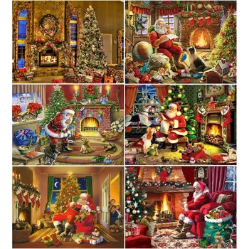 AZQSD Dimanta Krāsošana Santa Claus Dimanta Izšuvumi Ziemassvētku Dāvanu Rokdarbi, Amatniecība, Dimanta Mozaīkas Pilnu Kvadrātveida Bērnu DIY Komplekts