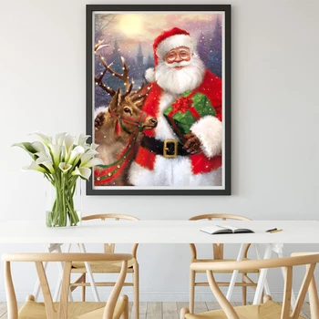 AZQSD Santa Claus Dimanta Glezna Ziemassvētku Cross Stitch 5d Dimanta Izšuvumi Karikatūra Ziemas Roku darbs, Mājas Dekoru, Dāvanu