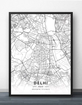 Agra Bangalore Delhi, Chennai Hyderabad Jaipur Kolkata Madurai Mumbai Nagpur Varanasi, Indija Kartes Plakāts