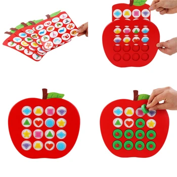 Agrīnās Izglītības 3D Puzzle Rotaļlietas Bērniem, Koka Apple Atmiņas Matching Šaha Spēle, Ģimenes Gadījuma Spēles, Puzzle Ideāls bērnu Dienas Dāvanu