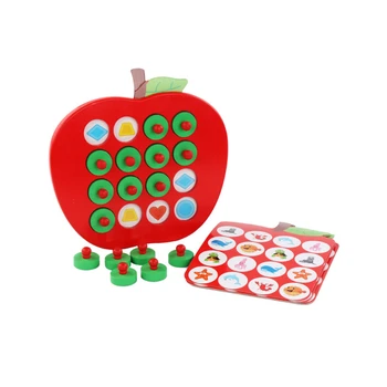 Agrīnās Izglītības 3D Puzzle Rotaļlietas Bērniem, Koka Apple Atmiņas Matching Šaha Spēle, Ģimenes Gadījuma Spēles, Puzzle Ideāls bērnu Dienas Dāvanu
