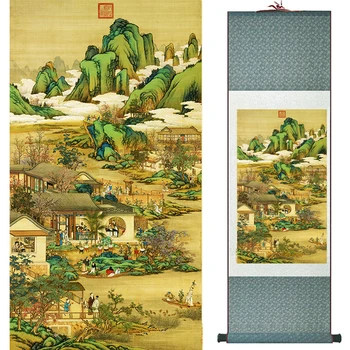 Ainavu glezniecība Mājas Biroja Apdare Ķīnas ritiniet krāsošana Kalni un upes krāsošana apdare, krāsošanas 19051304