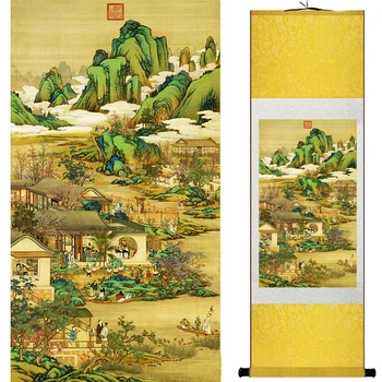 Ainavu glezniecība Mājas Biroja Apdare Ķīnas ritiniet krāsošana Kalni un upes krāsošana apdare, krāsošanas 19051304