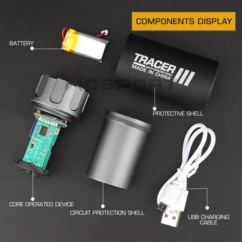 Airsoft Marķiergāzes Vieglāks 14mm ar trokšņu Slāpētājs 3.5/5.2/6.3 jo Satraukti Fluorescences Auto Marķiergāzes Vienības Šaušanas Piederumi USB uzlāde