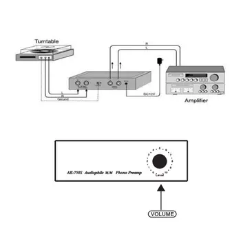 Ak-750S Audiophile M/M Phono Preamp Preamplifier Pastiprinātājs MUMS/ES Plug Adapteri