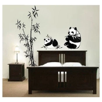 Akcijā! DIY Noņemams Panda ēd bambusa Vinila Decal Sienas Uzlīmes, Art