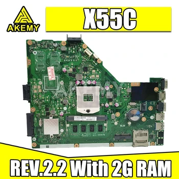 Akemy Portatīvo datoru mātesplati Par Asus X55VD X55C X55CR X55V Mainboard SLJ8E REV.2.2 Ar 2G RAM
