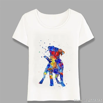 Akvarelis, Jack Russell Print T-Krekls Funny Suns Dizaina Topi Gadījuma t-veida Atdzist Camisetas Vasaras Modes Sieviešu t-krekls Harajuku