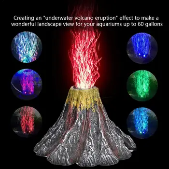 Akvāriju Dekorēšana Zemūdens LED Gaismas Vulkāns Rotājumu Komplekts Zivju Tvertnes Gaisa Skābekļa Akmens Burbuļi Zivju Tvertnes Rotājumi