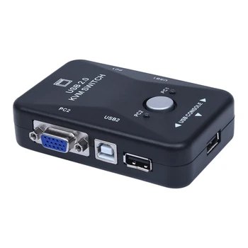 All-in-one Mini 2 Porti KVM Manuālo Slēdzi Lodziņā Adapteris w USB Savienotājs