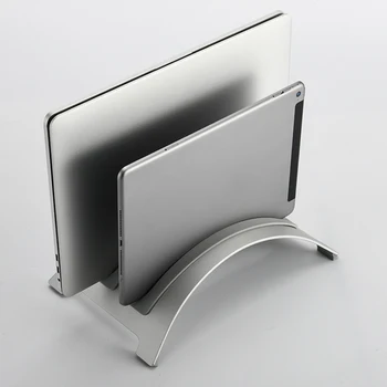 Alumīnija Grāmatiņa Divējāda lietojuma Vertikālā Statīva Darbvirsmas Montāžas Kronšteins priekš MacBook Pro Planšetdatoru ar Vertikālas Uzglabāšanas Turētājs