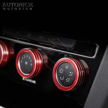 Alumīnija Sakausējumu Gaisa kondicionieris slēdzis rotācijas vāciņu, pogas, melns, piemērots Volkswagen Arteon 2017 2018 2019