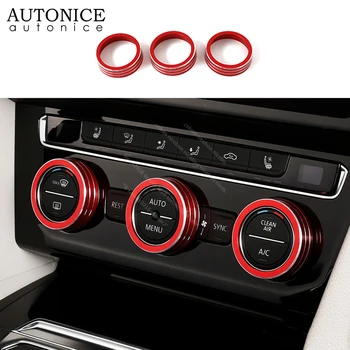 Alumīnija Sakausējumu Gaisa kondicionieris slēdzis rotācijas vāciņu, pogas, melns, piemērots Volkswagen Arteon 2017 2018 2019