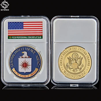 Amerikāņu CIP Militāro Zelta Pārklājumu MUMS Zelta Monētu Izaicinājums Kolekcionējamus Monētas W/ Akrila Kastē Aizsardzība