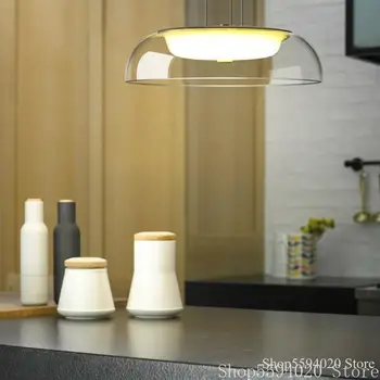 Amerikāņu Skaidrs, Stikla LED Pendant Lampu Radošā par Dzīvojamā Istaba Guļamistaba Guļamistaba Gaismas Gaismeklis Suspendu Virtuves Apgaismojuma Armatūra