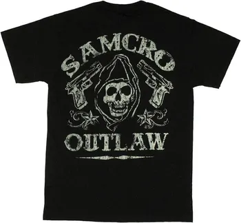 Anarhijas dēli SAMCRO Outlaw T-Krekls Vasaras, Kokvilnas, ar Īsām Piedurknēm O-veida Kakla Vīriešu T Krekls Jaunais S-3XL