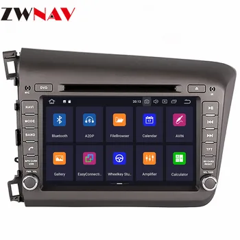 Android 10.0 4+64G Automašīnas Radio, GPS Navigācija, Honda Civic 2012-car Multimediju Atskaņotājs, Radio, video, stereo galvas vienības dsp wifi
