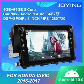 Android 10 IPS vadītājs vienību auto radio player4GB&64GB lentes recoder atbalsta SWC/Fast boot/split screen/DSP Honda Civic 2016 - 2018