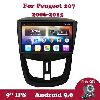Android 9.0 IPS Multivides Stereo Auto DVD Atskaņotājs Navigācija GPS Radio Peugeot 207 2006. -.gadam ar Canbus Atbalsta SWC Wifi DVD