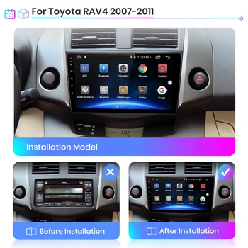 Android vienības Toyota RAV4 Rav 4 2007 - 2011 Automašīnas Radio Multimediju Video Atskaņotājs Navigācija GPS 2 din dvd ar BT, WIFI, FM