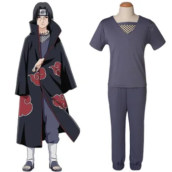Anime Naruto Uchiha Itachi Akatsuki Cosplay Kostīmu T-Krekls un bikses Apakšveļa