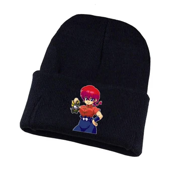 Anime Ranma Adīta Cepure Cosplay Unisex Cepure Drukāt Pieaugušo Ikdienas Kokvilnas Cepure Pusaudžu Ziemas Adīta Cepurīte