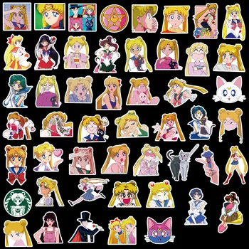 Anime Sailor Moon Izsmalcinātu Karikatūra Meitene Uzlīme Klēpjdatoru Albums Čemodāns, Velosipēdu Rotaļlietas Bērniem Uzlīmes Uzlīmes 50GAB