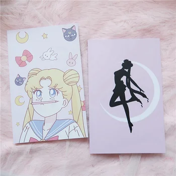 Anime Skaistumu Meitene Karavīrs Sailor Moon Serie Memo Dienasgrāmata Grāmatiņa Karikatūra Rokas Grāmatas Skolas Piederumus Bērniem, Kancelejas Preces, Dāvanu