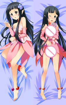 Anime Zobens Mākslas Online SAO rakstzīmes seksīga meitene Yui & Shinozaki Rika otaku Dakimakura mest spilvena segums Ķermeņa Hugging Spilvendrāna