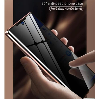 Anti Peeping Privātuma Stikla Magnētiskā Case For Samsung Galaxy Note 20 Ultra Gadījumā Metāla Gadījumā, Samsung, Ņemiet Vērā, 20 360 Pilna Apdrošināšana