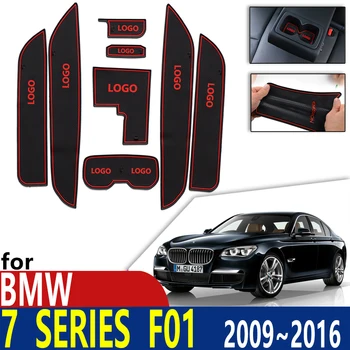 Anti-Slip Gumiju Kausa Pildītās Durvis Groove Mat BMW 7 Sērijas F01 F02 730 740 750 730d 740d 750d 740i 2009~2016 Auto Piederumi