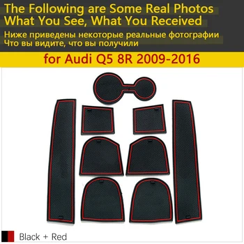 Anti-Slip Gumiju Kausa Pildītās Durvis Groove Mat Audi Q5 8R S-LINE SLINE 2009~2016 Piederumi, Auto Uzlīmes mat tālrunis