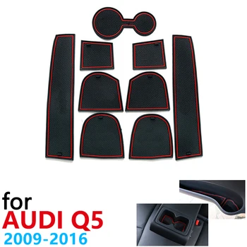 Anti-Slip Gumiju Kausa Pildītās Durvis Groove Mat Audi Q5 8R S-LINE SLINE 2009~2016 Piederumi, Auto Uzlīmes mat tālrunis