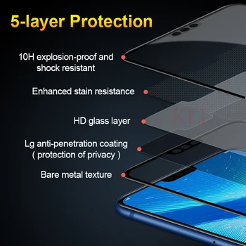 Anti-spiegu Rūdīta Stikla Huawei Honor 8X Max 8.C 10 9 Burvju 2 Anti-Peep Privacy Screen Protector for Huawei Nova 4 4E 3i 3E 2i