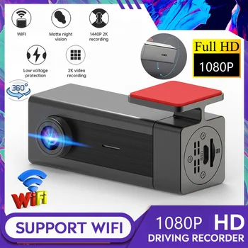 Anytek 1080P WIFI Dashcam 360 Rotācijas Full HD Auto DVR Reģistrators Slēpto Radaru Detektors USB, Kustības uztveršanas Nakts Redzamības Dash Cam