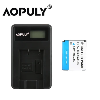 Aopuly EN-EL19 Akumulatora Lādētājs Nikon Coolpix S32 S33 S3500 S4100 S4150 Enel19 par S100 S2500 S2750 S3100 S3200 S3300 S3400